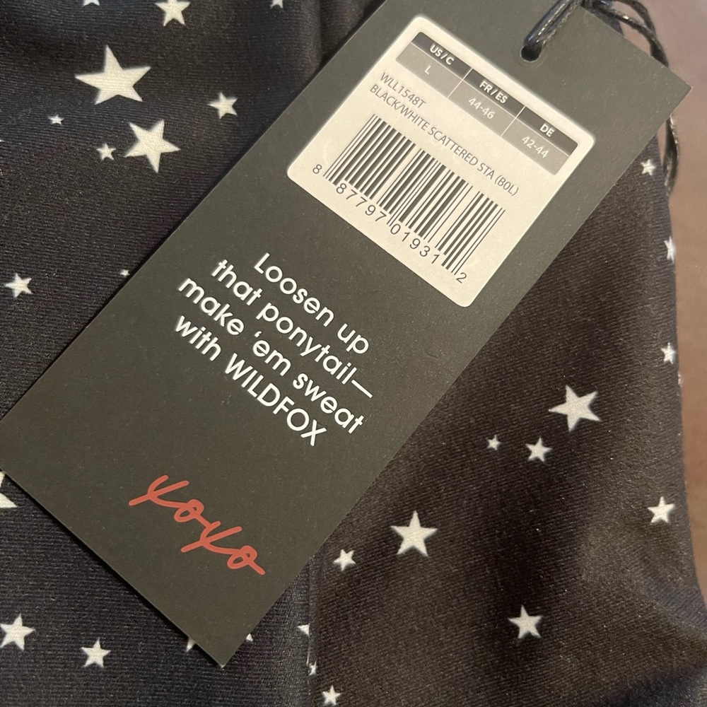 Wildfox Women's High Waist/Rise Black White Scattered Stars Printed 7/8 Leggings - Picture 13 of 13
